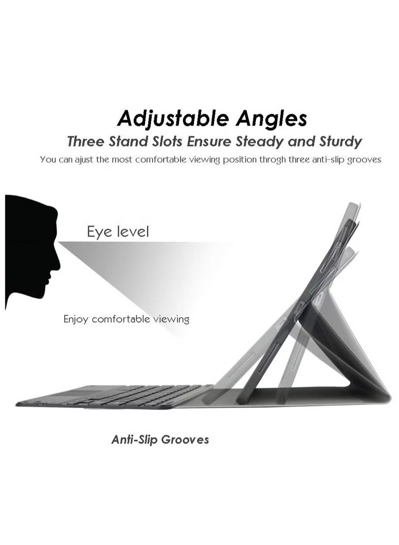 ELTRAZONE Slim Lightweight Keyboard Case with Touchpad for iPad Mini 7 (8.3 Inch, 2024) – Arabic/English Layout, Magnetically Detachable Wireless Bluetooth Keyboard, Stand Cover (Black) - Image 4