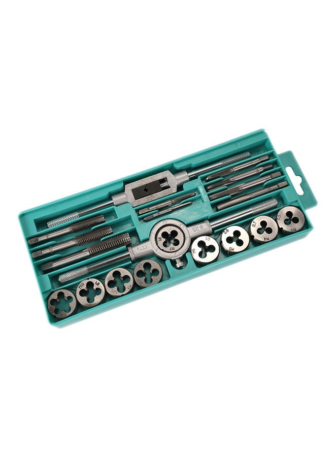 إسكدنيا Tap And Die Set With Adjustable Wrench Twisted Hand Tools Silver 25.5 x 2 10.5centimeter