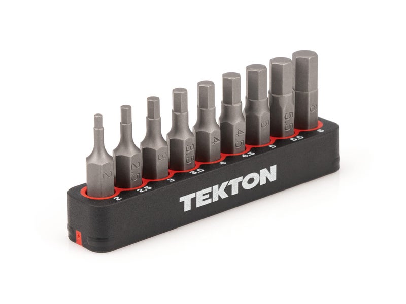 TEKTON 1/4 Inch Hex Bit Set with Rail, 9-Piece (2-6 mm) | DZX93002 - Image 1