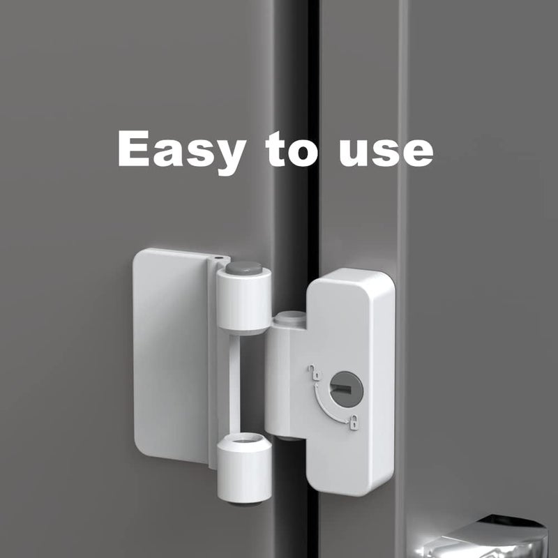 KASTWAVE 2 Pack Refrigerator Door Locks, Double Button Child Safety Lock with Keys, Heavy Duty Adhesive Freezer Cabinet Drawer Security - Image 5