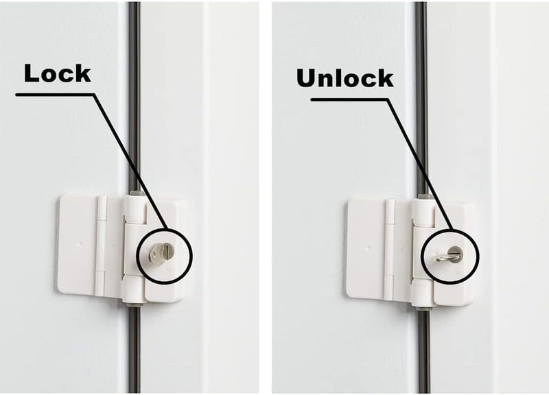KASTWAVE 2 Pack Refrigerator Door Locks, Double Button Child Safety Lock with Keys, Heavy Duty Adhesive Freezer Cabinet Drawer Security - Image 4