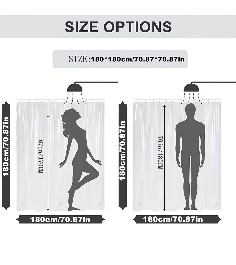 1pc Or 4pcs Shower Curtain Sets Including 12 Hooks Toilet Seat Cover And Bathroom Mat Polyester 94.49x78.74inch Home Decor Bathroom Additions - Image 4