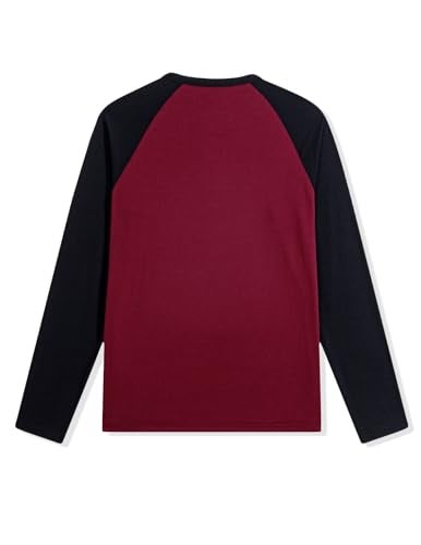 Dokotoo Men Men's Henley Shirt Fall Casual Crewneck Color Block Slim Fit Long Sleeve Workout Buttons Shirt Tshirts Shirts for Men Red Large - Image 4
