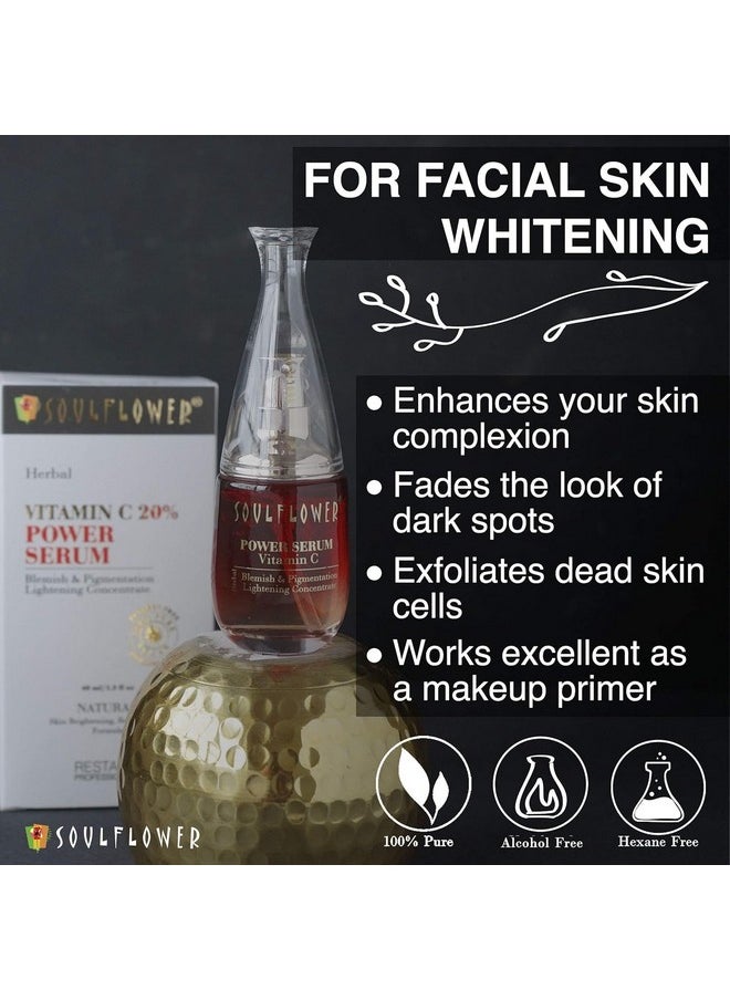 Soulflower 20% Vitamin C Face Serum For Glowing Skin, Reduces Dark Spots, Pigmentation & Dull Skin With Hyaluronic Acid, Saffron, Grapeseed, Licorice & Green Tea | Men & Women | 40Ml  - Image 3