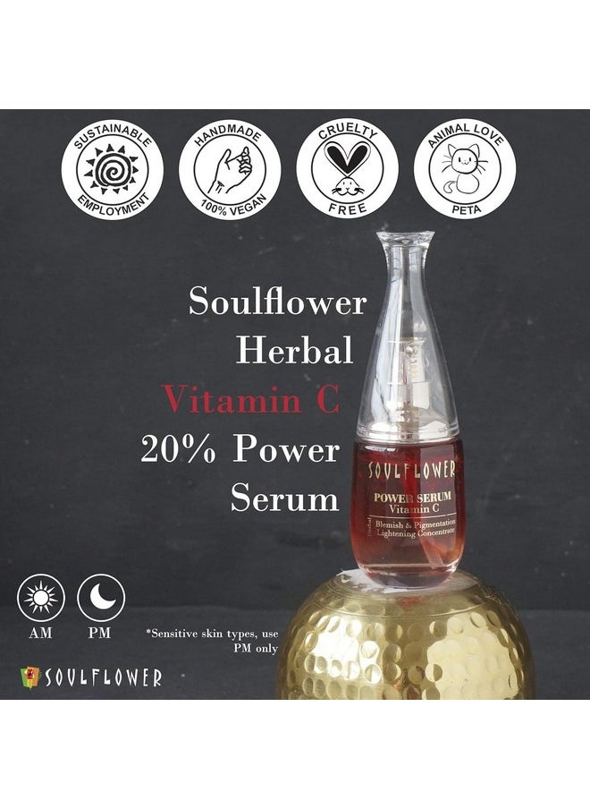 Soulflower 20% Vitamin C Face Serum For Glowing Skin, Reduces Dark Spots, Pigmentation & Dull Skin With Hyaluronic Acid, Saffron, Grapeseed, Licorice & Green Tea | Men & Women | 40Ml  - Image 4