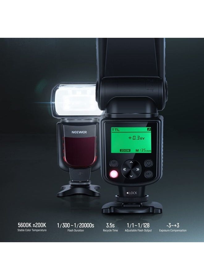 NEEWER Upgraded NW635II-N TTL Camera Flash Speedlite with LCD Screen, Compatible with Nikon D4 D5 D6 D60 D70S D90 D300 D500 D610 D700 D750 D780 D800 D810 D850 D3400 D5300 D7100 D7200 D7500 Z6II Z7II