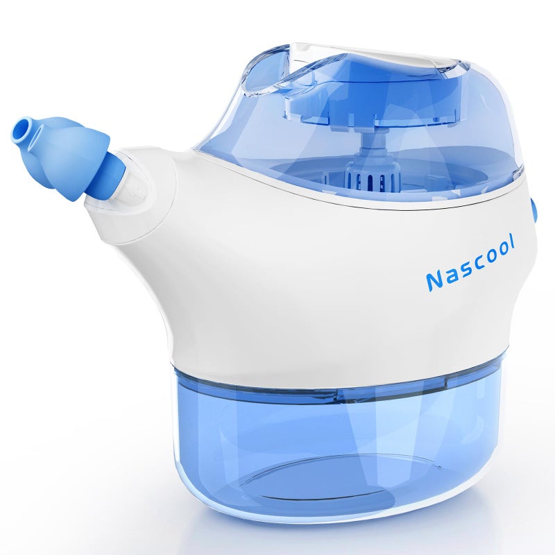 Nascool Nasal Irrigation System Sinus Rinse Machine for Nasal Symptoms Saline Nasal Rinsing Nasal Wash for Better Breath Nose Cleaner with 50 Salt Packets