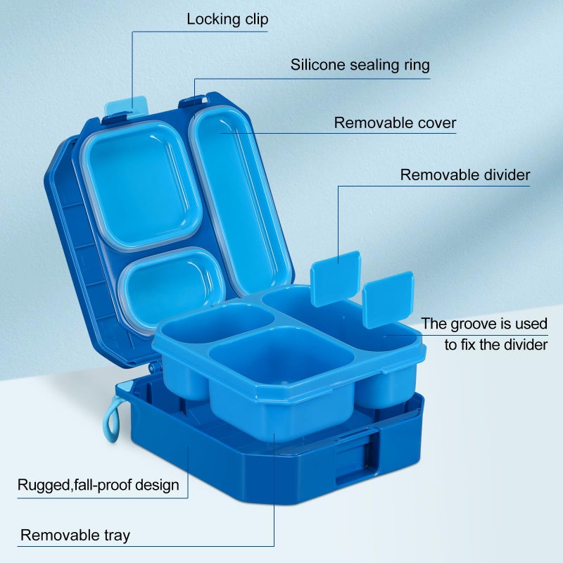 wiwens Bento Lunch Box for Kids with 12oz Soup Thermo Leak-Proof Lunch Food Container with 5 Compartment Thermo Hot Food Jar and Insulated Lunch Bag for Kid Toddler Girls Boys to School - Image 2