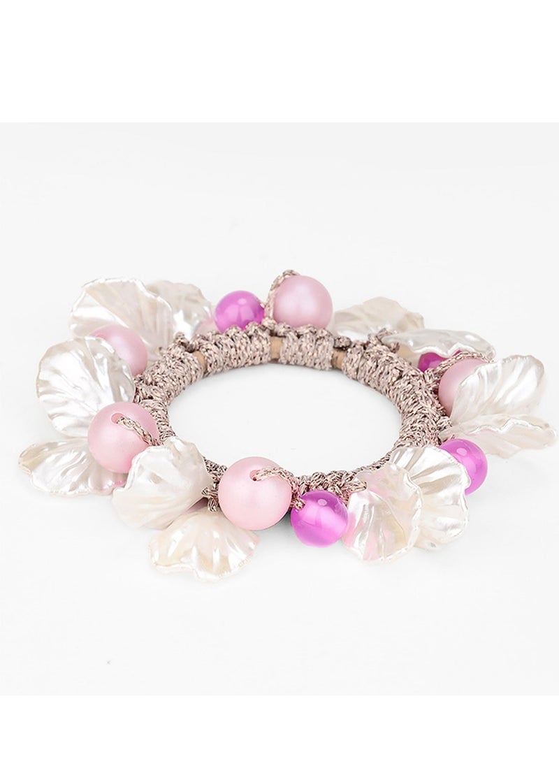 Generic - Shell Hair Scrunchies, Pearl Hair Ties, Rhinestone Elastic Hair Bands, Stretchy Bling Glitter Sparkly Hair Elastics Decorative for Women and Girls (4 Pieces) - Image 1