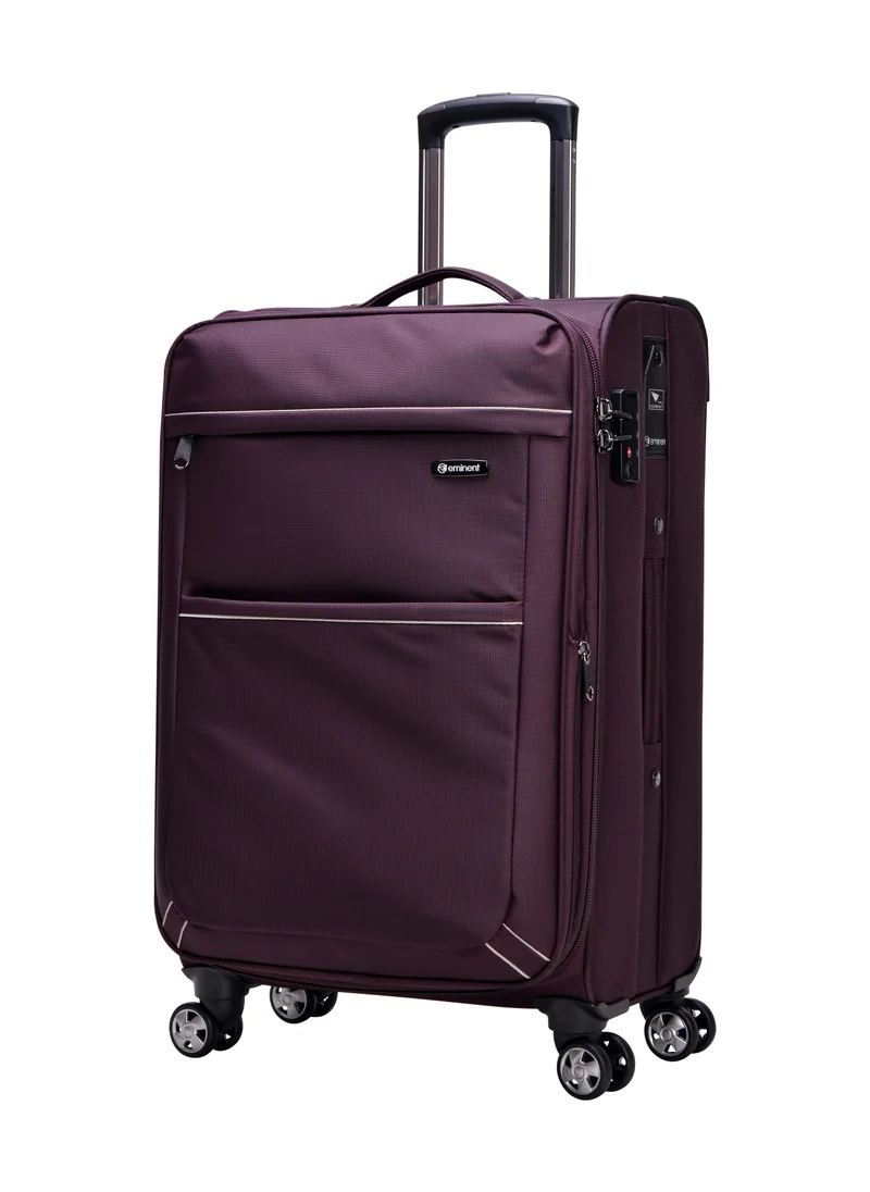 إيمينينت Soft Shell Travel Bag Expandable Luggage Trolley for Unisex Polyester Light Weight Suitcase with TSA Lock 4 Quiet Double Spinner Wheels V6093SZ