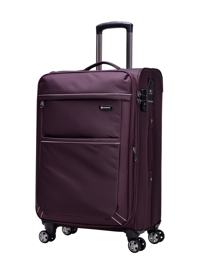 eminent Soft Shell Travel Bag Expandable Luggage Trolley for Unisex Polyester Light Weight Suitcase with TSA Lock 4 Quiet Double Spinner Wheels V6093SZ  - Image 1