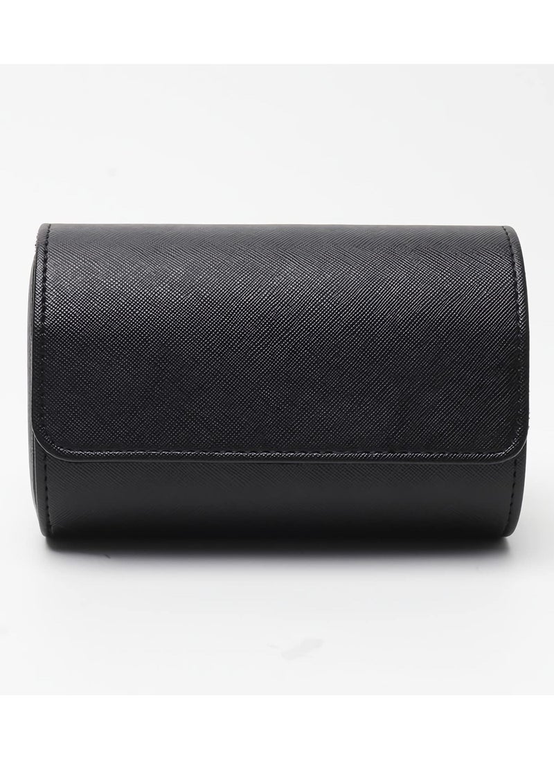 Captaintech Portable 2 Slot PU Leather Watch Case Travel Jewelry Storage Box for Watches and Bracelets Black  - Image 1