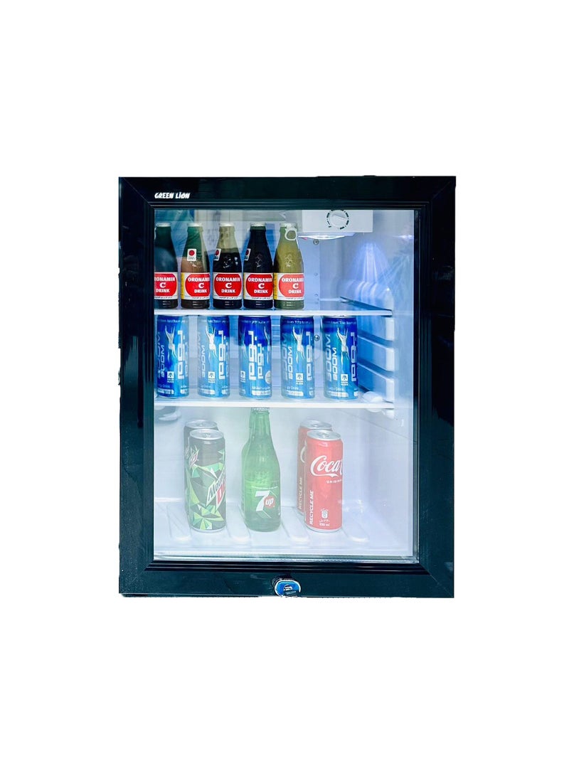 GMF-68 Mini Refrigerator with Removable & Adjustable Shelves and Glass Door 68L Capacity / R600a Refrigerant / Quiet Operation / Child Safety Lock & Adjustable Legs - Black