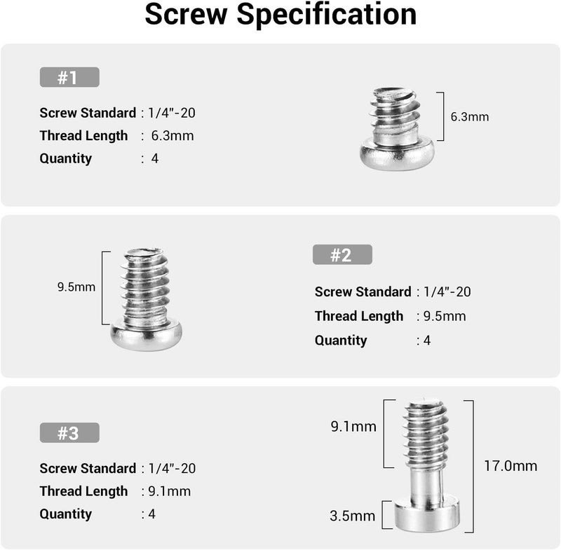 SMALLRIG Allen Wrench Screw 1/4" Screws Accessories Tool (12pcs/Pack) - 1713 - Image 2