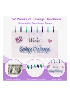 Y&D "Money Saving Challenge Binder, 52 Week Money Book, Envelopes Budget Savings Challenges Binder with Cash Envelopes, for Home, Office "  - Image 2
