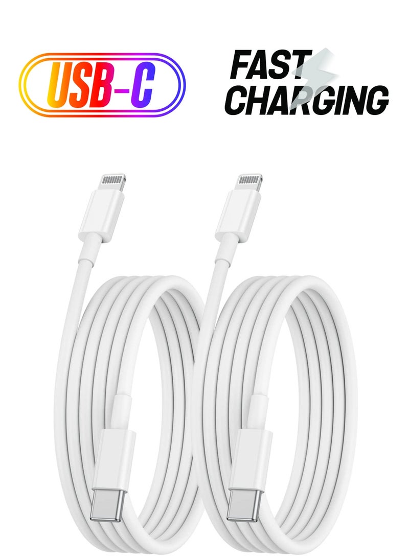 ELTRAZONE - USB C to Lightning Cable 2m 2Pack iPhone Charger Cable 2m for Apple USB C Charger Fast Charge for iPhone 13/13 Pro/13 Mini, iPhone 12/12 Pro/12 Pro Max, iPhone 11, MacBook, iPad, - Image 1