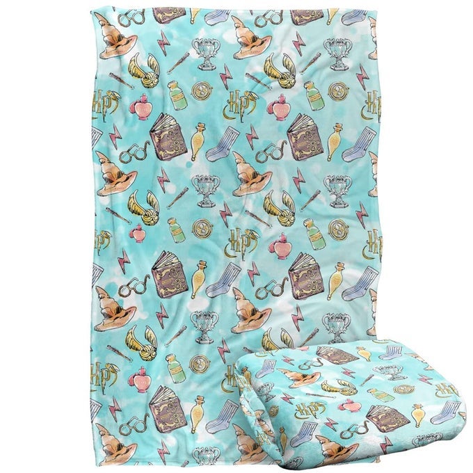 HARRY POTTER WATER COLOR PATTERN SILKY TOUCH SUPER SOFT THROW BLANKET 36 X 58WATER COLOR PATTERN