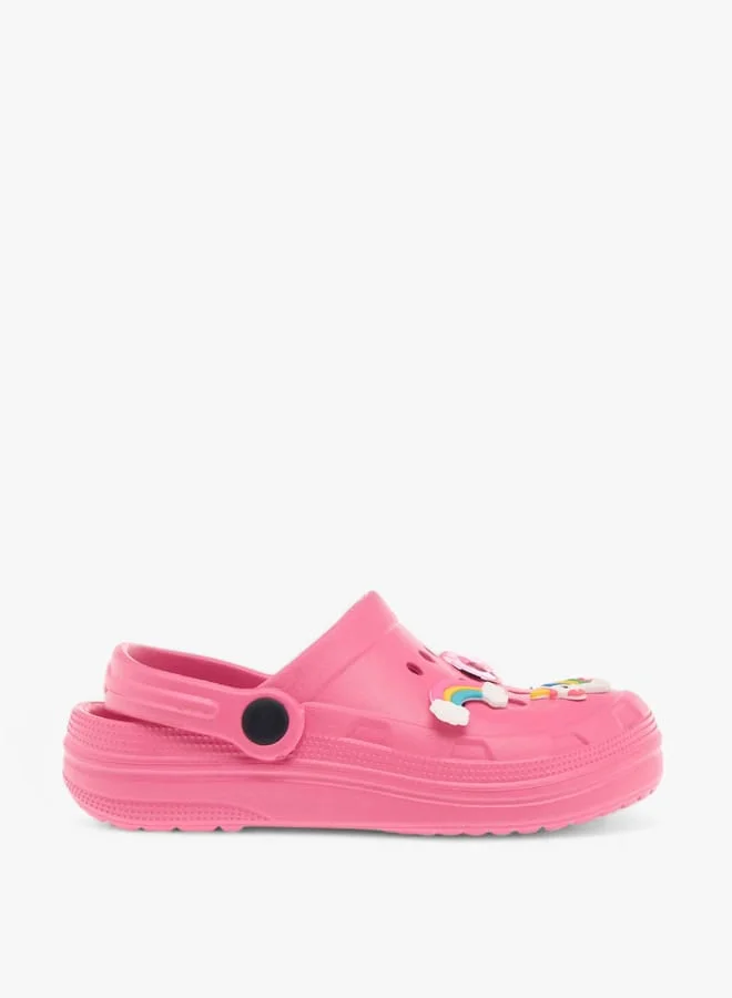 Girls Unicorn Embossed Clogs with Backstrap