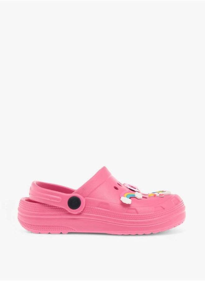 Flora Bella By Shoexpress Girls Unicorn Embossed Clogs with Backstrap  - Image 3