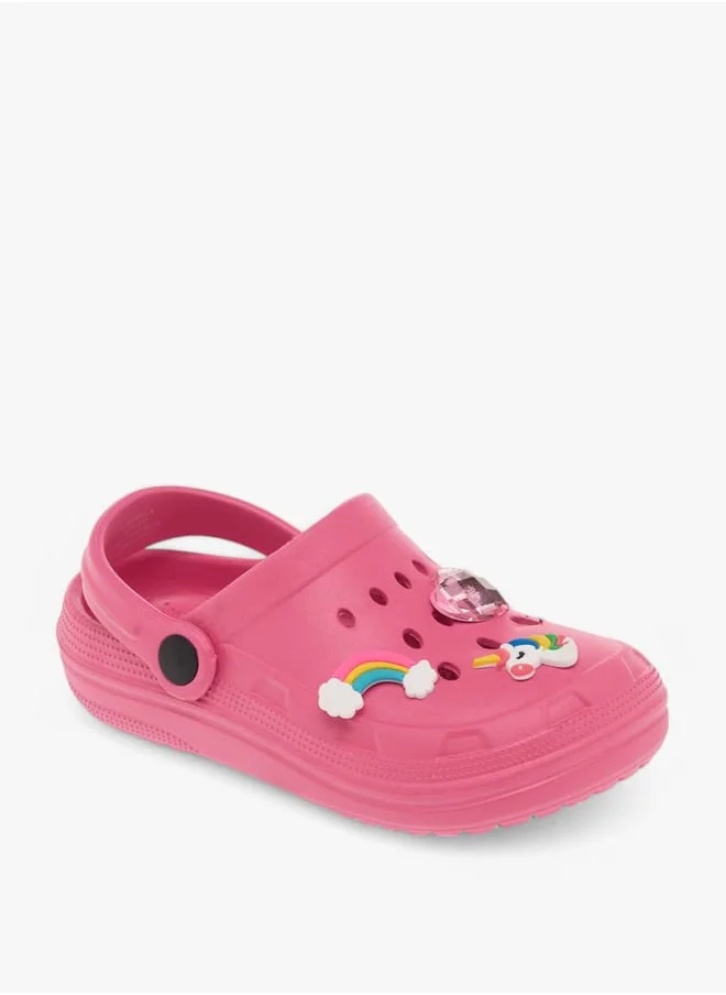 فلورا بيلا من شو إكسبرس Girls Unicorn Embossed Clogs with Backstrap