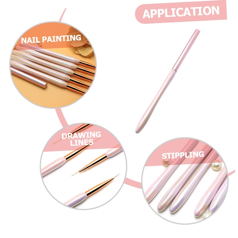 Pink Nail Art Brush For Fine Paint Detail Precision Manicure Tool Easy Application - Image 3