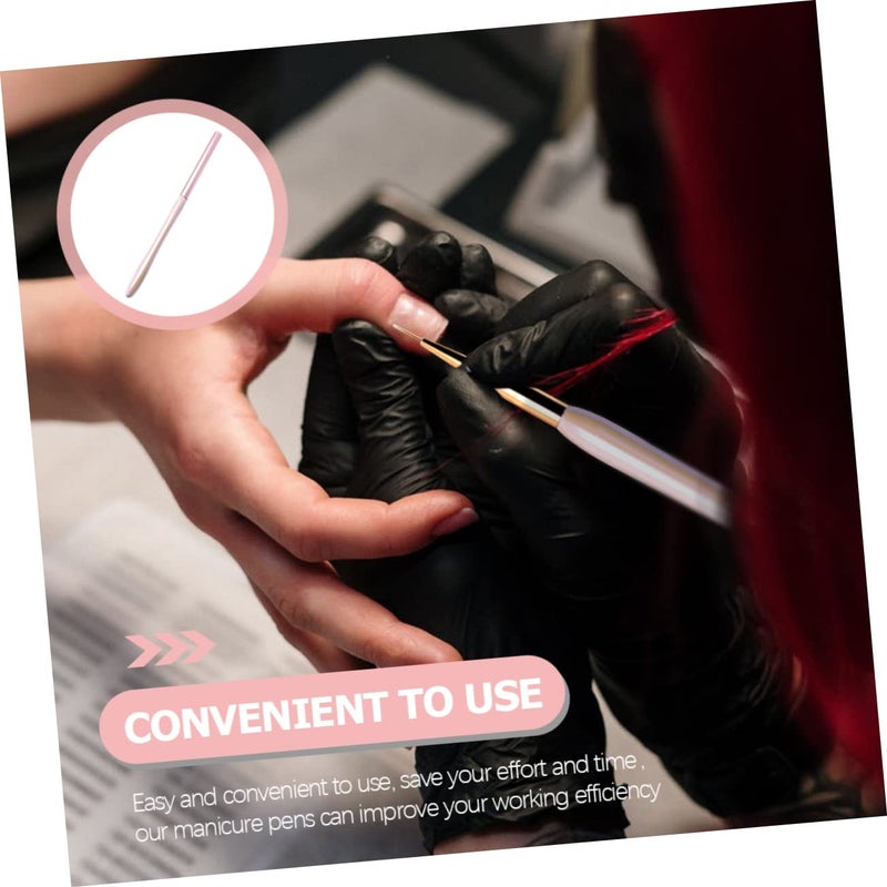 Pink Nail Art Brush For Fine Paint Detail Precision Manicure Tool Easy Application - Image 4