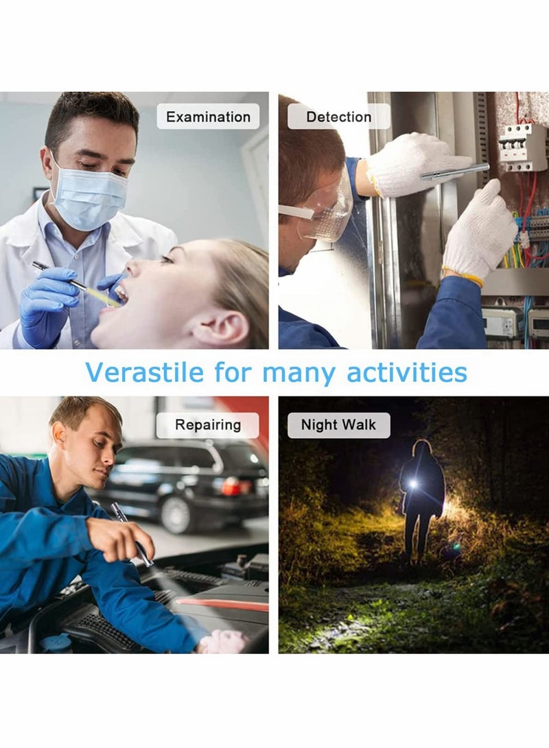 Pen Torch Reusable, 2 PCS Diagnostic Medical Penlight USB Rechargeable LED Pen Ligh for Nurses Students Doctors, Mini Flashlight with 2 LED Sources, Magnetic Cap, Pocket Clip - Image 2