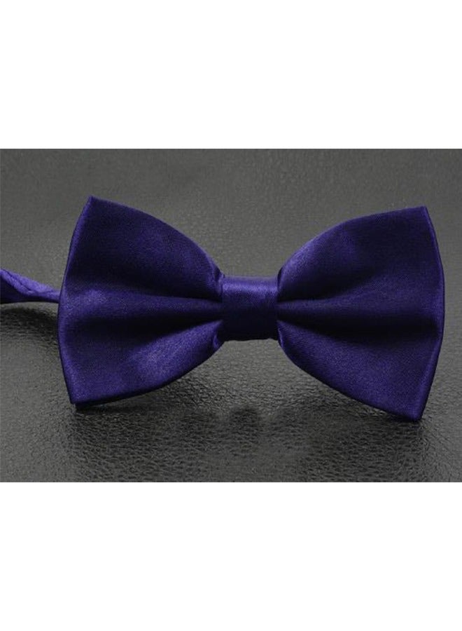 Adjustable Wedding Bow Tie Dark Purple