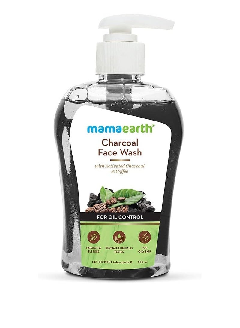 Mamaearth Charcoal Face Wash with Activated & Coffee for Oil Control (250) - Image 1