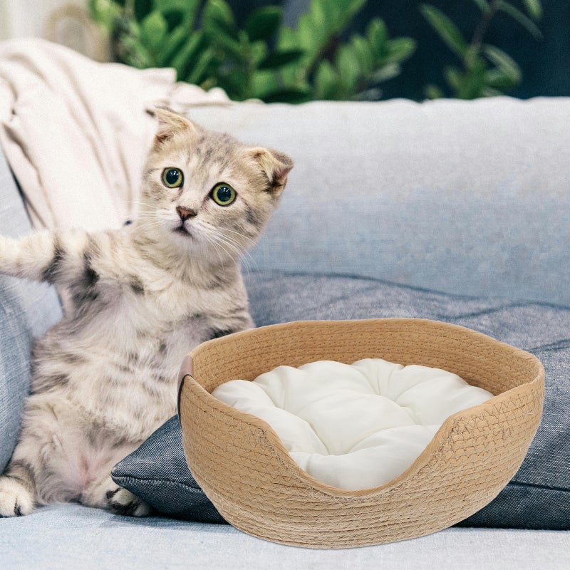 🐾 سرير للحيوانات الأليفة مع وسادة على شكل سلة للاستخدام الصيفي مصنوع من مادة آمنة قابلة لإعادة الاستخدام - Image 4