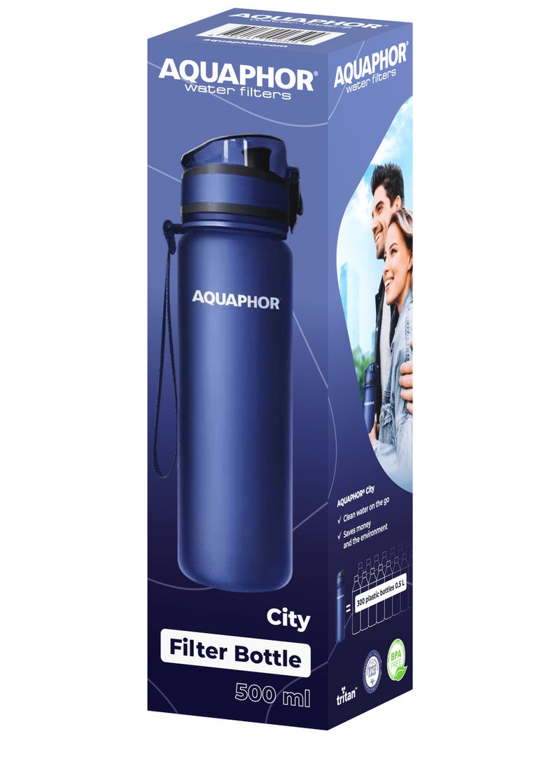 Aquaphor AQUAPHOR City Bottle 500ml, Travel Water Bottle with Activated Carbon Filter, Filters Chlorine & Impurities, Made of Tritan & BPA-Free, Stay Hydrated On the Go - Image 5