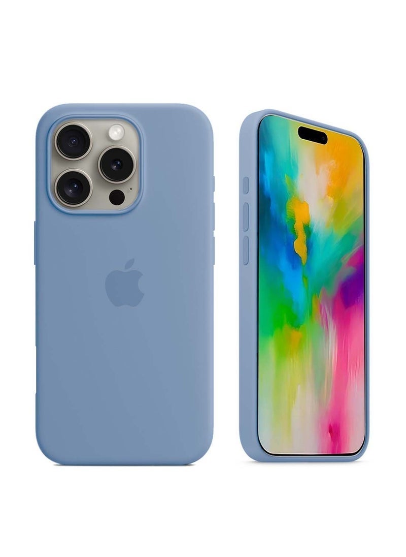 MUNTAQI Apple iPhone 16 Pro Max 2024 Premium Soft Liquid Silicone Case Cover (MCRPSN) – Winter Blue – Slim, Durable, Shockproof Protection with Soft Touch Finish – Perfect Fit for iPhone 16 Pro Max - Image 1