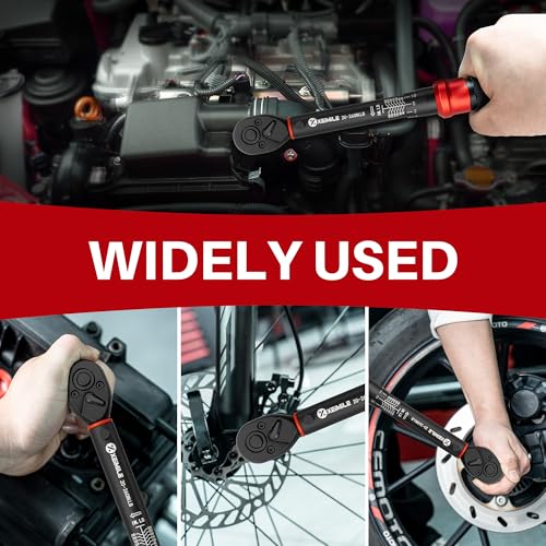 XEIMILE 51Pcs Bike Torque Wrench Set,1/4" Drive 20-260 In.Lb/2.3-29.4Nm,Inch Pound Click Torque Wrench,72T Dual Direction 3% Precision Adjustable Small Torque for Bicycle,Motorcycle,Car,Lug Nut - Image 5