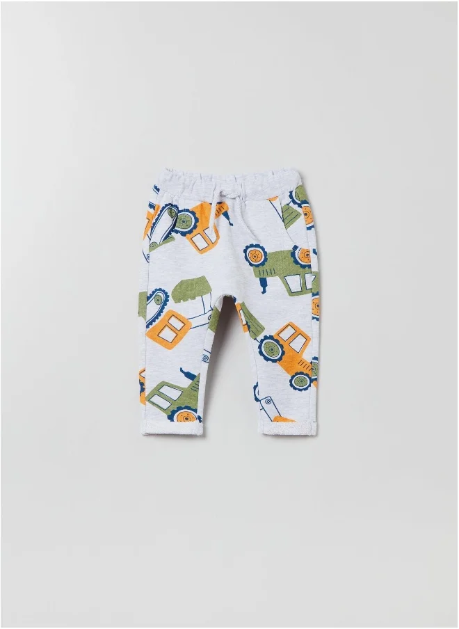او في اس OVS Joggers With Work Vehicle Print