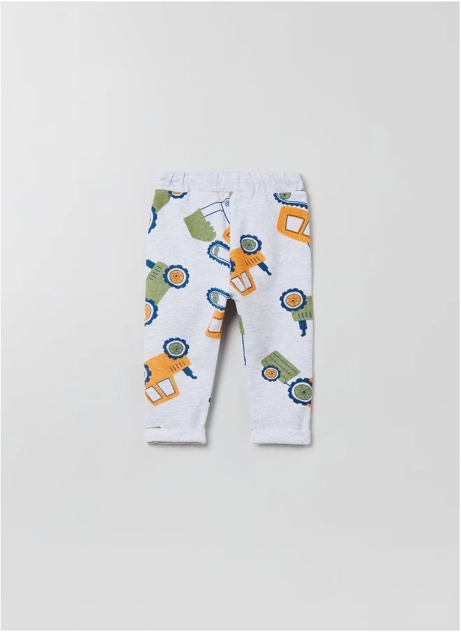 او في اس OVS Joggers With Work Vehicle Print