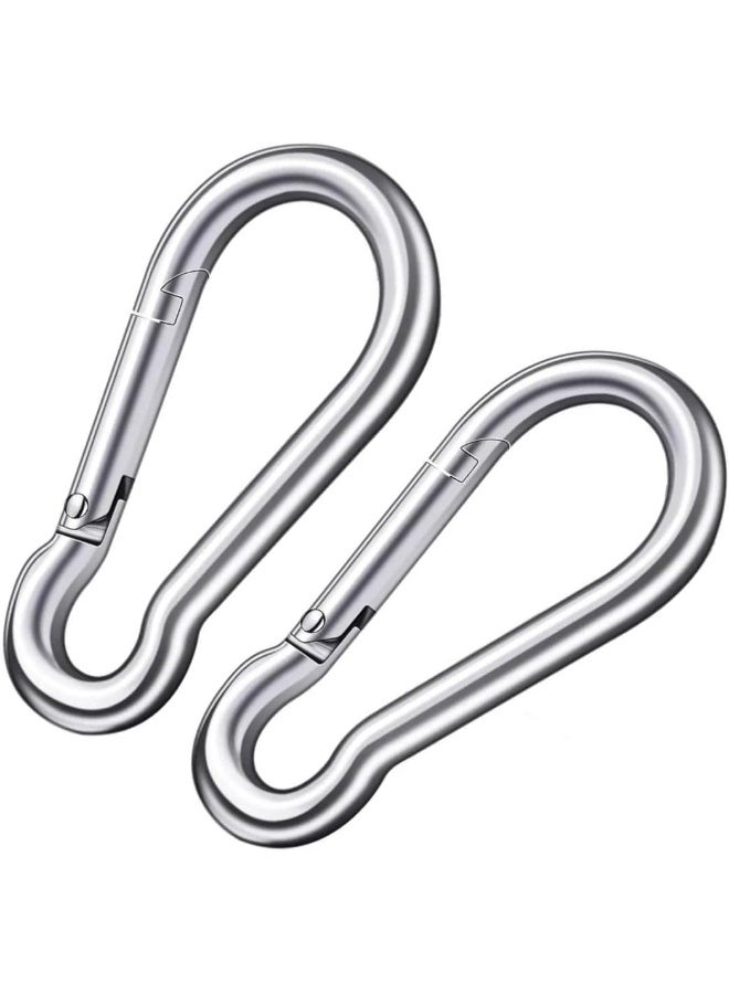 Biella 2Pcs Safe Lock Carabiner Clip Gi Heavy Duty Spring Snap Clip Screw Lock Hooks For Outdoor Climbing Hiking Camping Gym Boating Hang Plants Hammocks Etc - Image 1