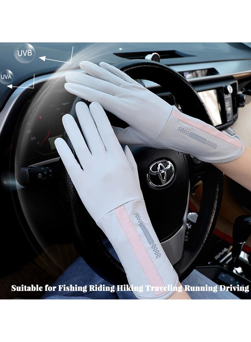 RTYY قفازات نسائية،قفازات من الحرير الجليدي،قفازات قيادة نسائية،قفازات السيارةقفازات حماية من الشمسقفازات القيادةقفازات صيفية للحماية من أشعة الشمس والأشعة فوق البنفسجية، قفازات رياضية خارجية مانعة للانزلاق، قابلة للتهوية، مزودة بشاشة لمس - Image 2