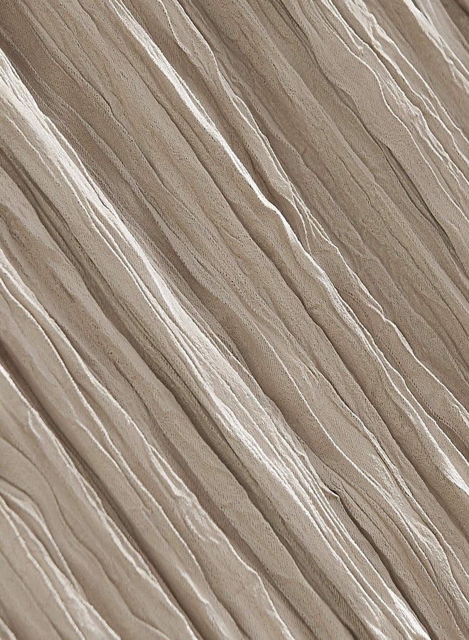 No. 918 Odelia Distressed Velvet Semi-Sheer Tab Top Curtain Panel, 50" x 95", Stone - Image 3