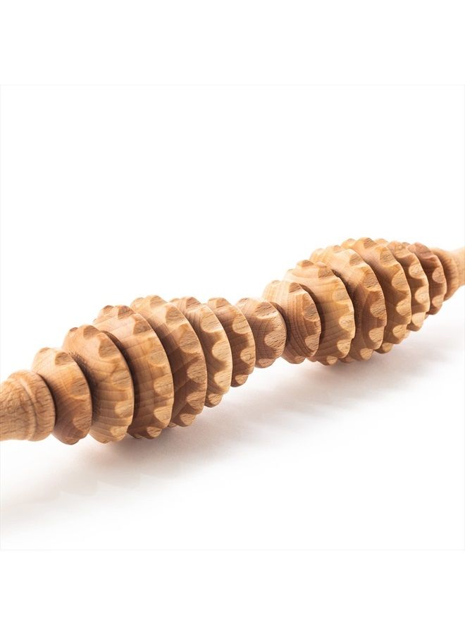 tuuli إكسسوارات Tuuli - بكرة تدليك خشبية بيضاوية، بكرة جسم متعددة الوظائف لعلاج السيلوليت وتوتر العضلات ودعم صحة الجلد، مدلك طبيعي للنساء والرجال - Image 2