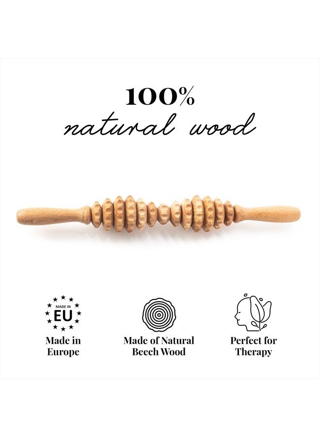 tuuli إكسسوارات Tuuli - بكرة تدليك خشبية بيضاوية، بكرة جسم متعددة الوظائف لعلاج السيلوليت وتوتر العضلات ودعم صحة الجلد، مدلك طبيعي للنساء والرجال - Image 4