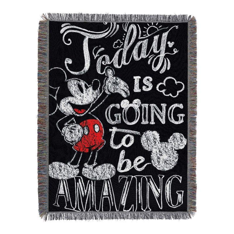 Disney Disney's Mickey Mouse  ""Amazing Day"" Woven Tapestry Throw Blanket  48"" x 60""  Multi Color - Image 1