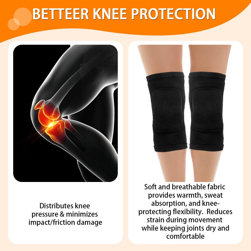 Opvixi Volleyball Knee Pads, Knee Pads Volleyball Girls 2 Pairs, Knee Pads for Women Youth Kids, Soft Black Kneepads for Sports Dance Volleyball Football Yoga Tennis Running Cycling Workout Climbing - Image 4