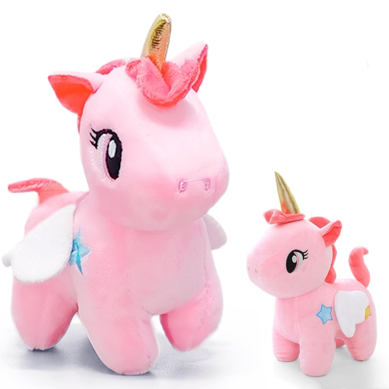 JIAHO Unicorn Stuffed Animal Cute Plushies for Girls Boys and Babies Unicorn Plush Toys with Wings Small Stuffed Animals for Kids Party Favors Carnival Prizes Decorations Pink Unicorn Plushies - Image 2