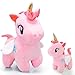 JIAHO Unicorn Stuffed Animal Cute Plushies for Girls Boys and Babies Unicorn Plush Toys with Wings Small Stuffed Animals for Kids Party Favors Carnival Prizes Decorations Pink Unicorn Plushies - Image 3