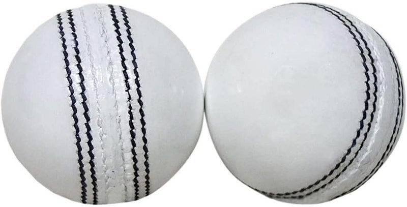 AnNafi ® White Cricket Ball | White Color Leather Cricket Balls for Practice A Grade Handstitched | Senior Official Hard & Seasoned |No Stamp for Indoor and Outdoor Practice & Training Cricket Ball - Image 1