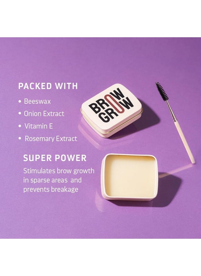 Indulgeo ESSENTIALS - Eyebrow Growth Enhancer For Thick Eyebrows And Eyelashes With 2 Spoolies Promotes Brow Growth Ayush Certified 100% Organic Made With Beeswax Onion Extract & Vitamin E (20Gm) - Image 1