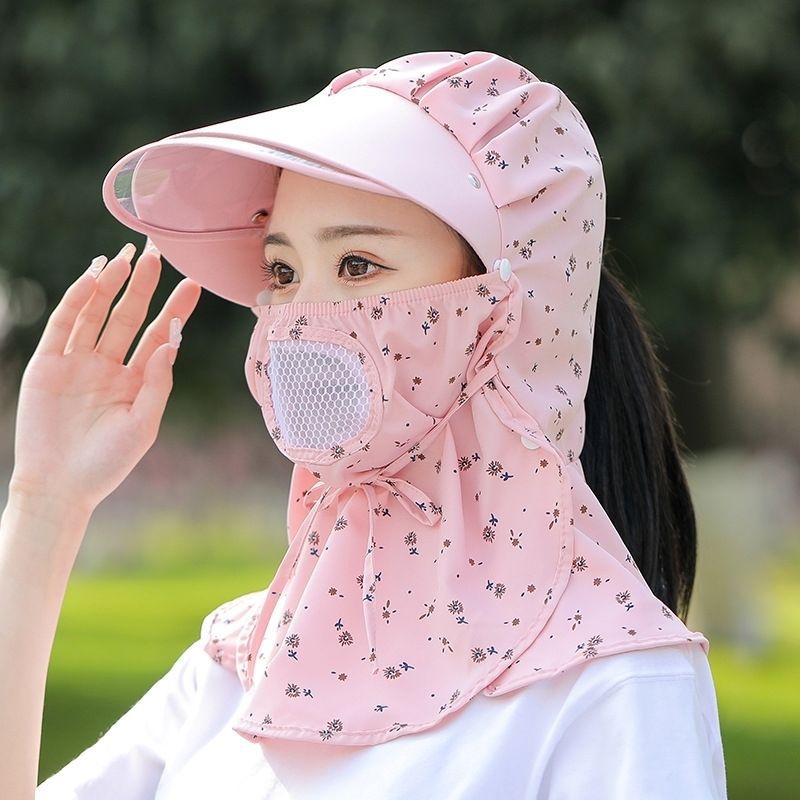 Summer 2023 Ladies Neck Protector Fashion Sun Hat Leather powder  - Image 5