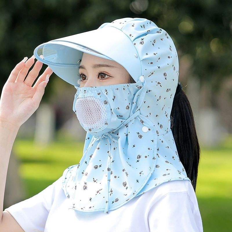 Summer 2023 Ladies Neck Protector Fashion Sun Hat Leather powder  - Image 2