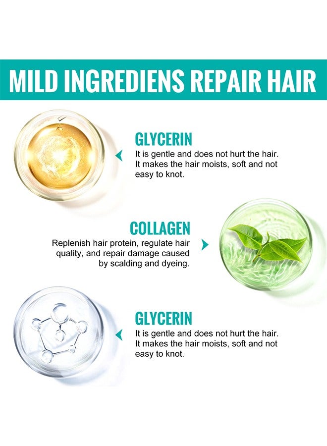 Sefudun كريم تصحيح البروتين لتنعيم الشعر، كريم تنعيم الشعر بالحرير واللمعان، كريم تنعيم الشعر بالكولاجين المغذي والسريع، للشعر الكثيف والمجعد وغير المنضبط، لإصلاح الشعر التالف - Image 3