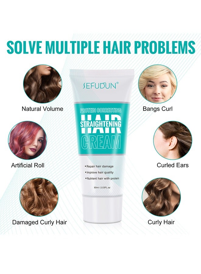 Sefudun كريم تصحيح البروتين لتنعيم الشعر، كريم تنعيم الشعر بالحرير واللمعان، كريم تنعيم الشعر بالكولاجين المغذي والسريع، للشعر الكثيف والمجعد وغير المنضبط، لإصلاح الشعر التالف - Image 4